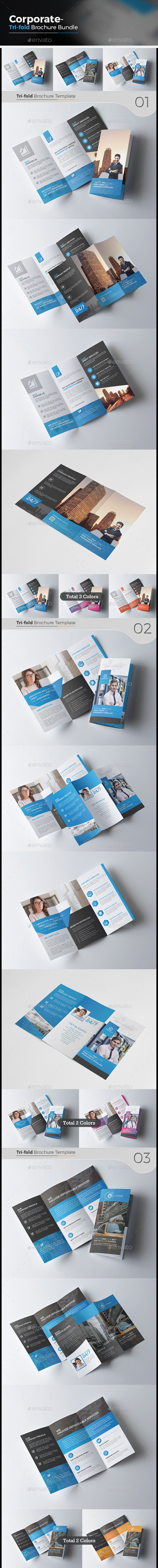 3 Tri Fold Brochure Bundle - Corporate Brochures