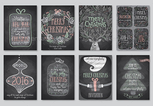 Set of Christmas Emblems - Christmas Seasons/Holidays