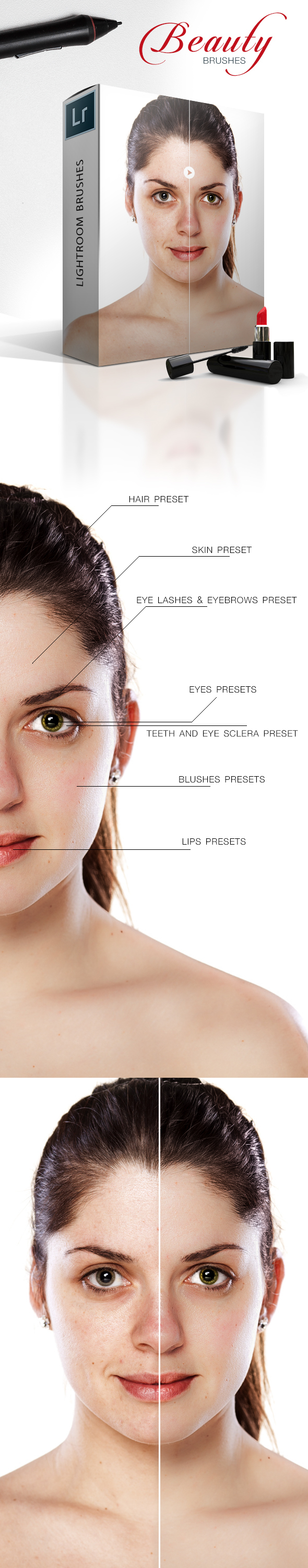 11 Lightroom Beauty Brushes - Portrait Lightroom Presets