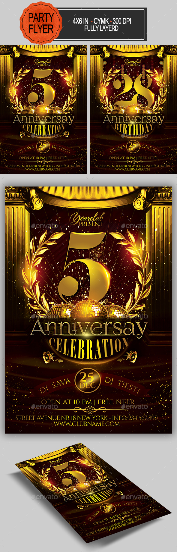 Anniversary Party Flyer - Clubs & Parties Events