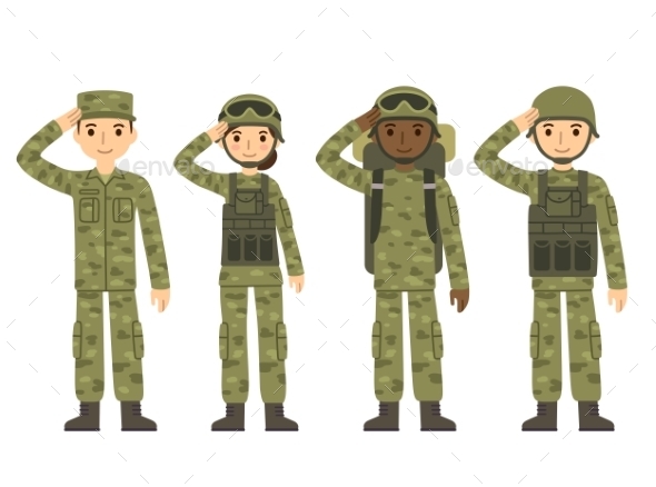 Cartoon Army People - People Characters