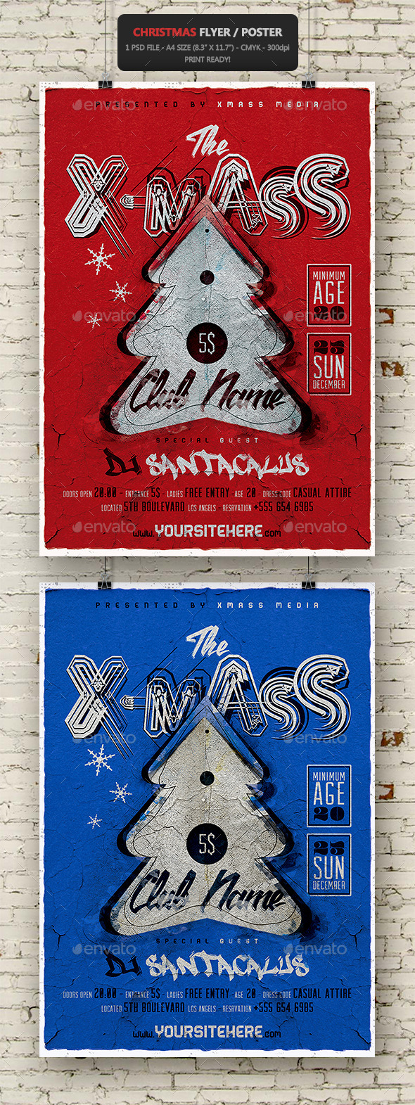 Christmas Vintage Flyer - Poster - Holidays Events