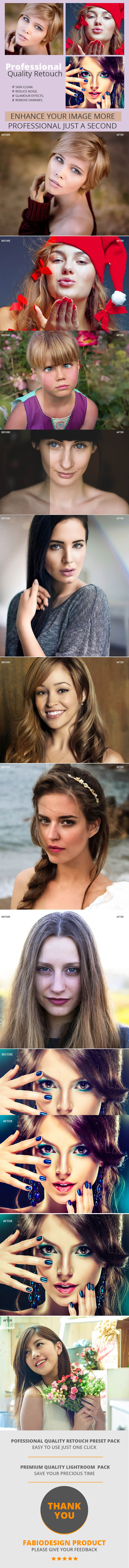 Professional Quality Retouch - Portrait Lightroom Presets