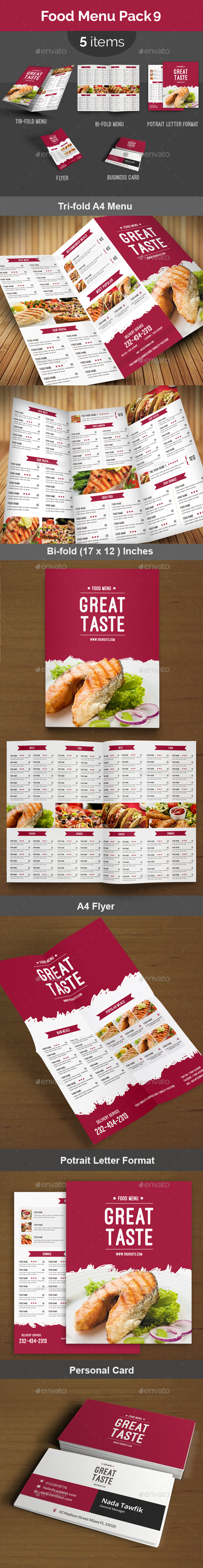 Food Menu Pack 9 - Food Menus Print Templates