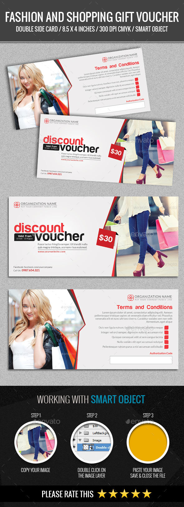 Fashion and Shopping Gift Voucher - Loyalty Cards Cards & Invites