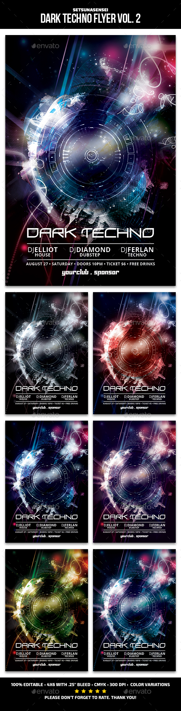 Dark Techno Flyer Vol. 2 - Clubs & Parties Events