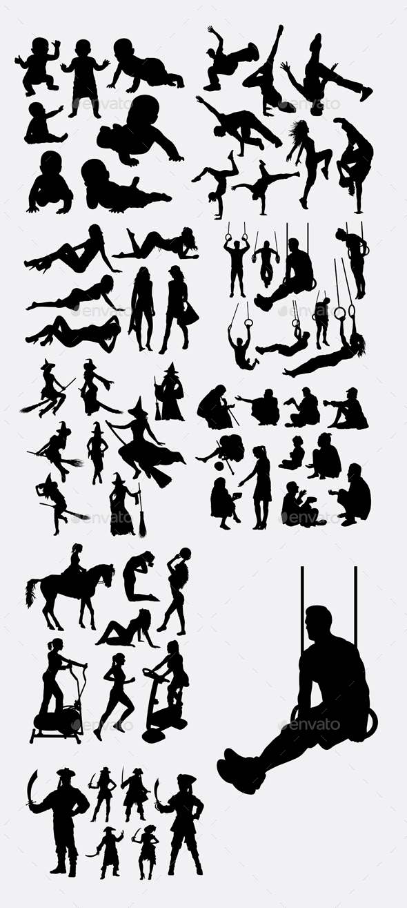 People Pose and Training Silhouettes - People Characters