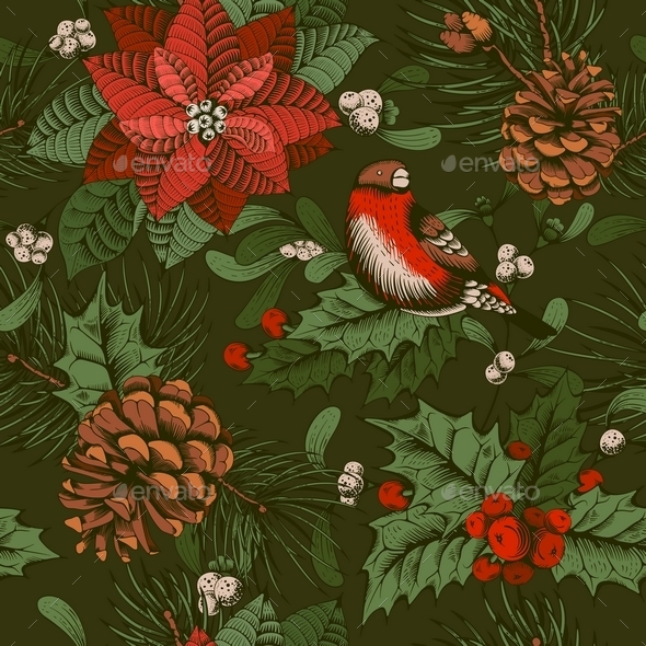 Winter Seamless Pattern - Christmas Seasons/Holidays