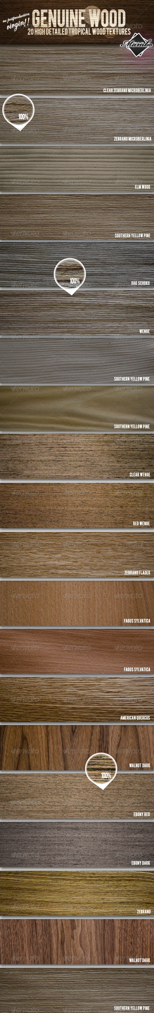 Genuine Wood - 20 Tropical Wood Textures - Wood Textures