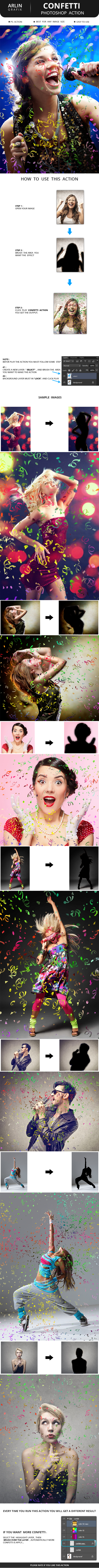 Confetti Photoshop Action - Photo Effects Actions