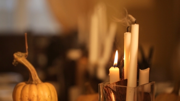 Girl Extinguished Candles 