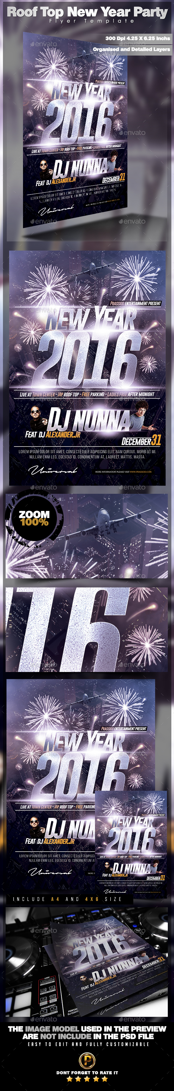 Roof Top New Year Party Flyer Template - Events Flyers