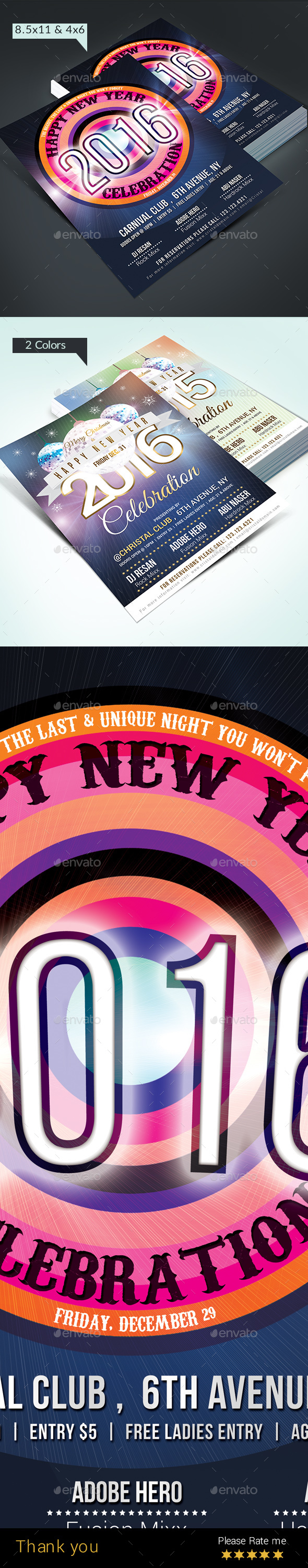 New Year Party Flyer Pack 2016 - Events Flyers