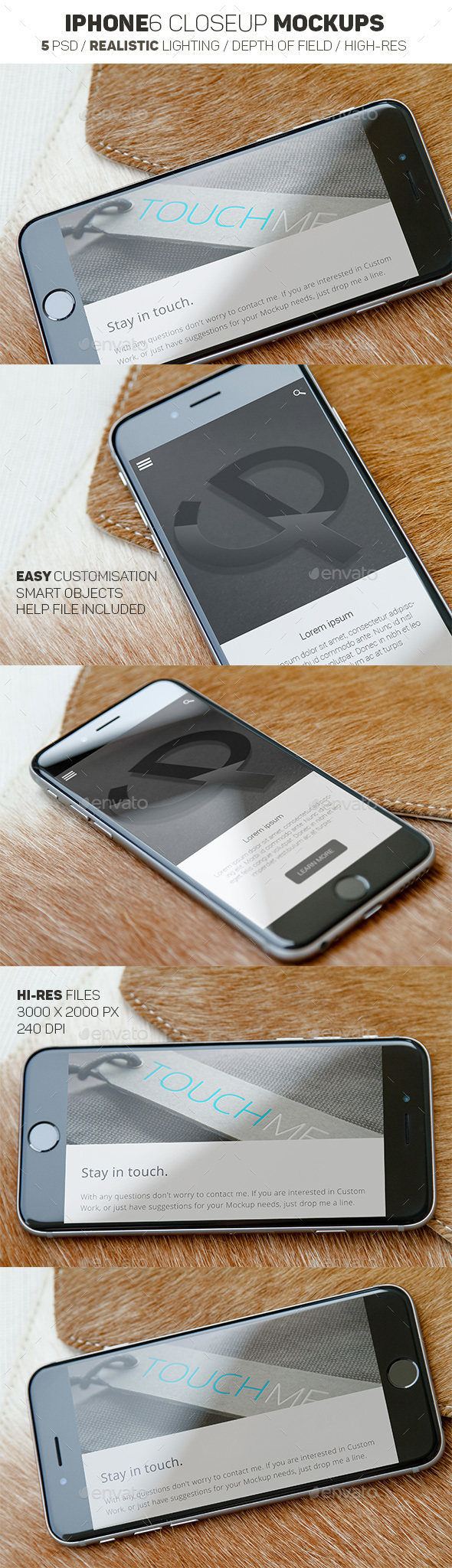 iPhone 6 Mockups Leather - Mobile Displays