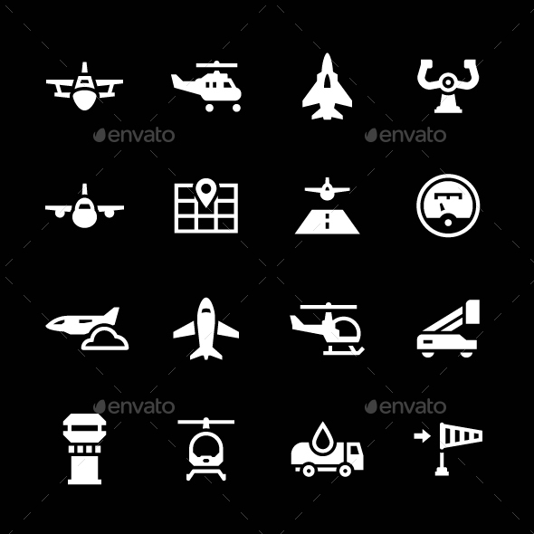 Set Icons of Aviation - Man-made objects Objects