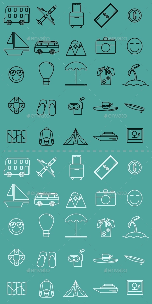 25 Travel Element Icon - Seasonal Icons