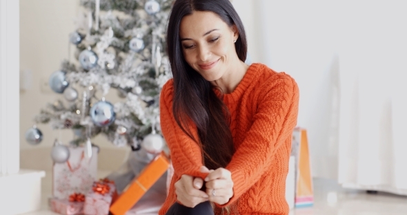 Young Woman Relaxing Over Christmas alt