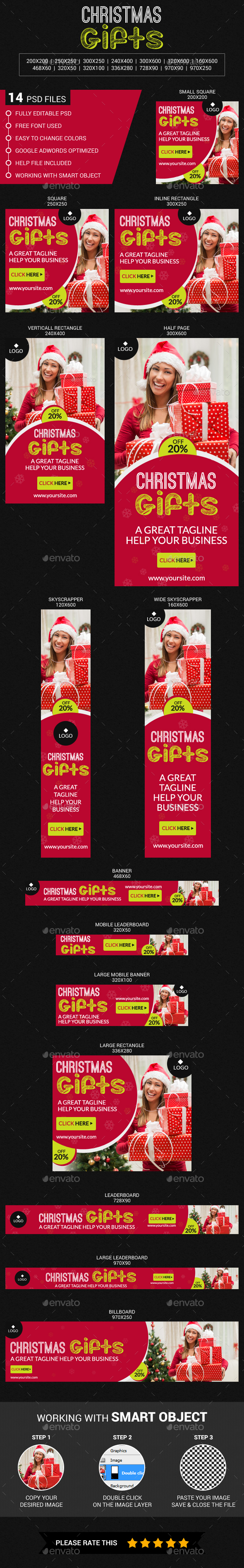 Christmas Gifts - Banners & Ads Web Elements