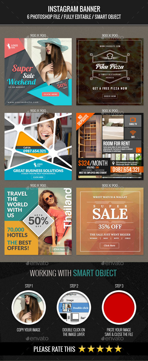 Instagram Banner Template - Banners & Ads Web Elements