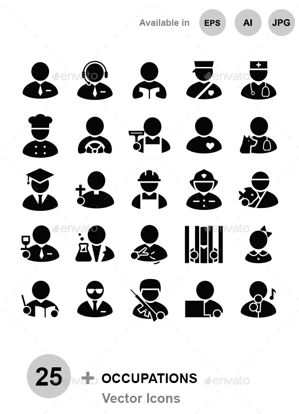 Occupations vector icons - People Characters