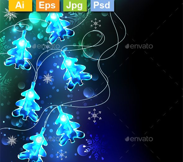 Glowing Christmas Trees - Christmas Seasons/Holidays
