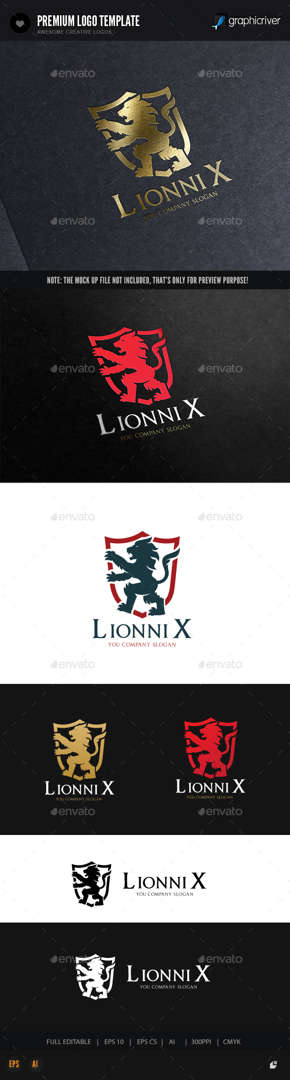 Lionnix Logo - Animals Logo Templates