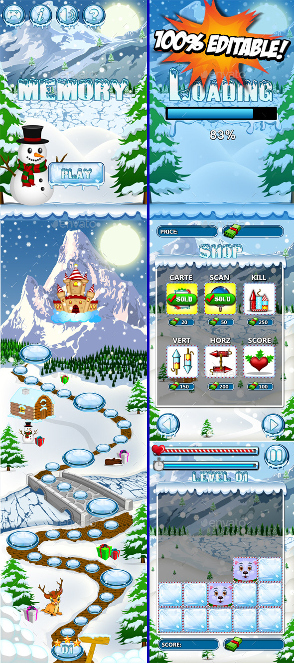 Christmas Memory Game Kit - Game Kits Game Assets
