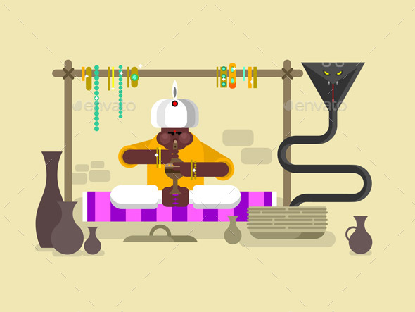 Cobra Dances Under Flute - Animals Characters