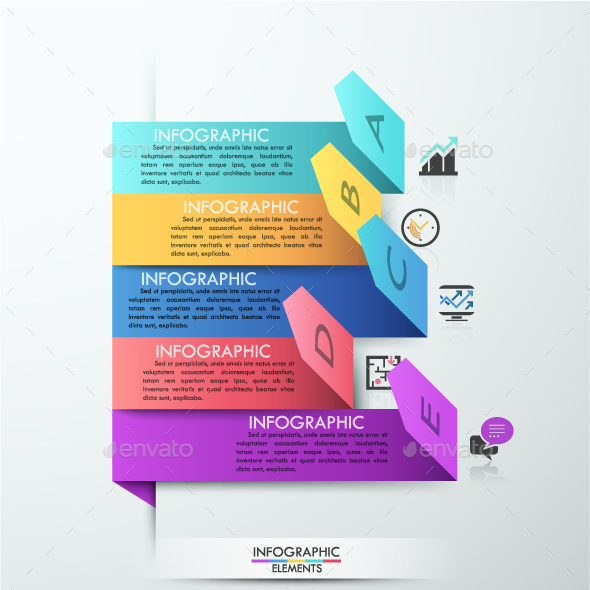 Modern Infographics Ribbons Template - Infographics