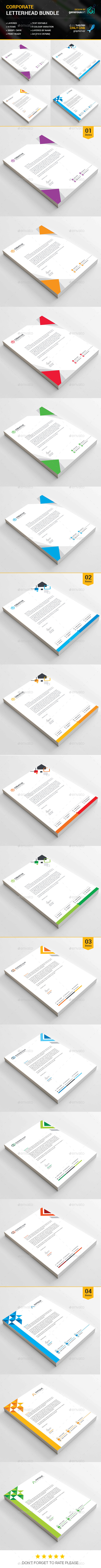 Business Letterhead Bundle 4 in 1 - Stationery Print Templates