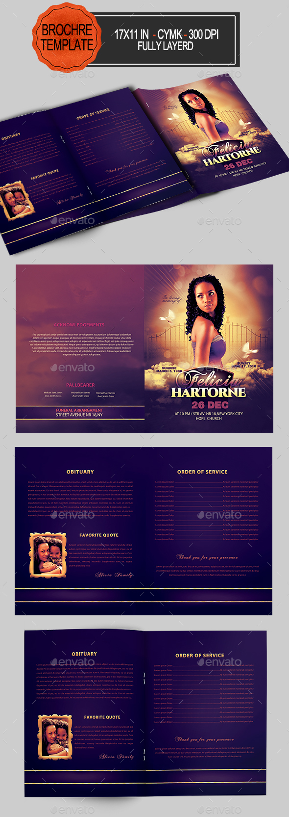 Funeral Program Template - Informational Brochures