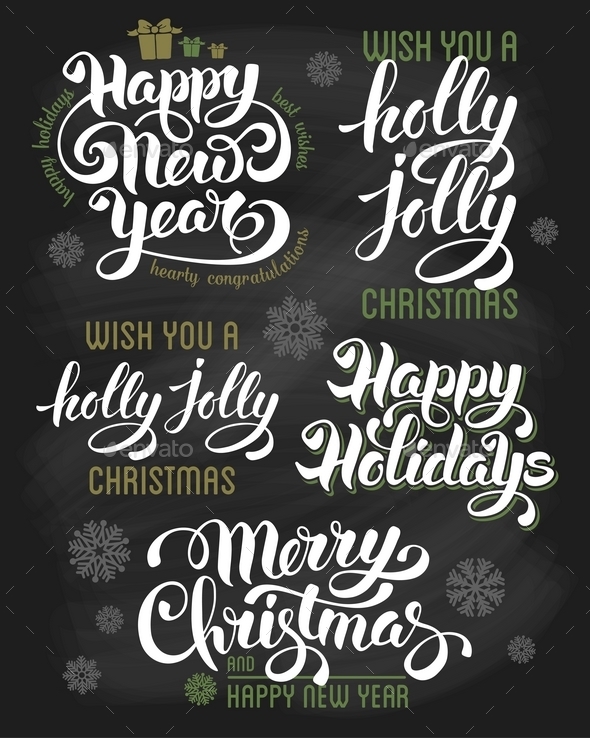Christmas Letterings Set - Christmas Seasons/Holidays