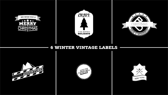 Winter Vintage Labels - VideoHive 13873625