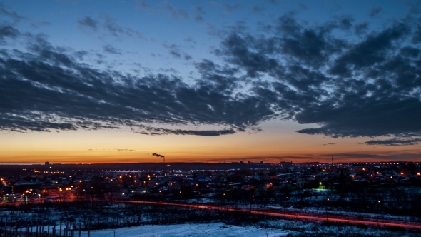 Beautiful Sunrise Over Chelyabinsk