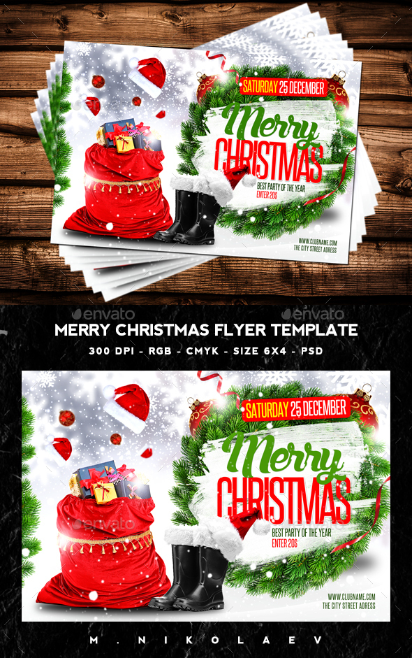 Merry Christmas Flyer - Clubs & Parties Events