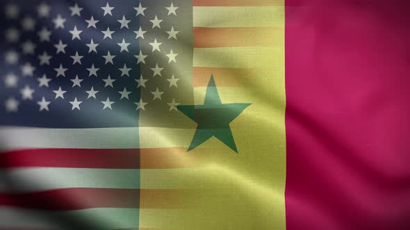 USA Senegal Flag Loop Background 4K