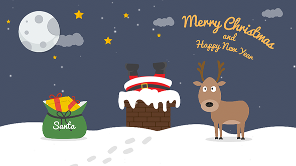 Cartoon Christmas Postcard - VideoHive 13876352