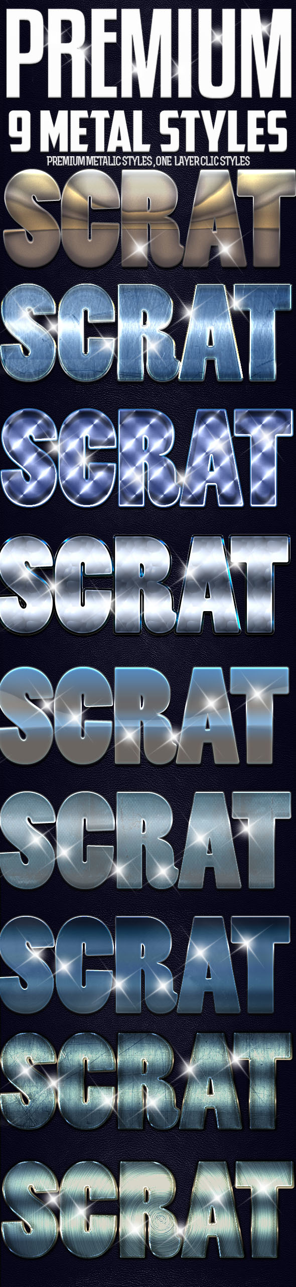 Premium 9 Metal Styles - Styles Photoshop