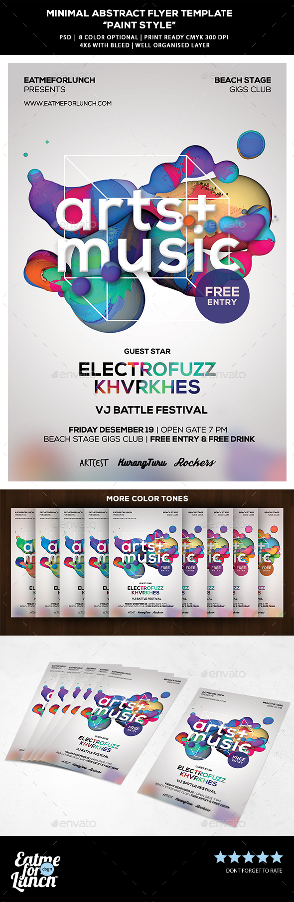 Minimal Abstract Flyer Template - Paint Style - Concerts Events