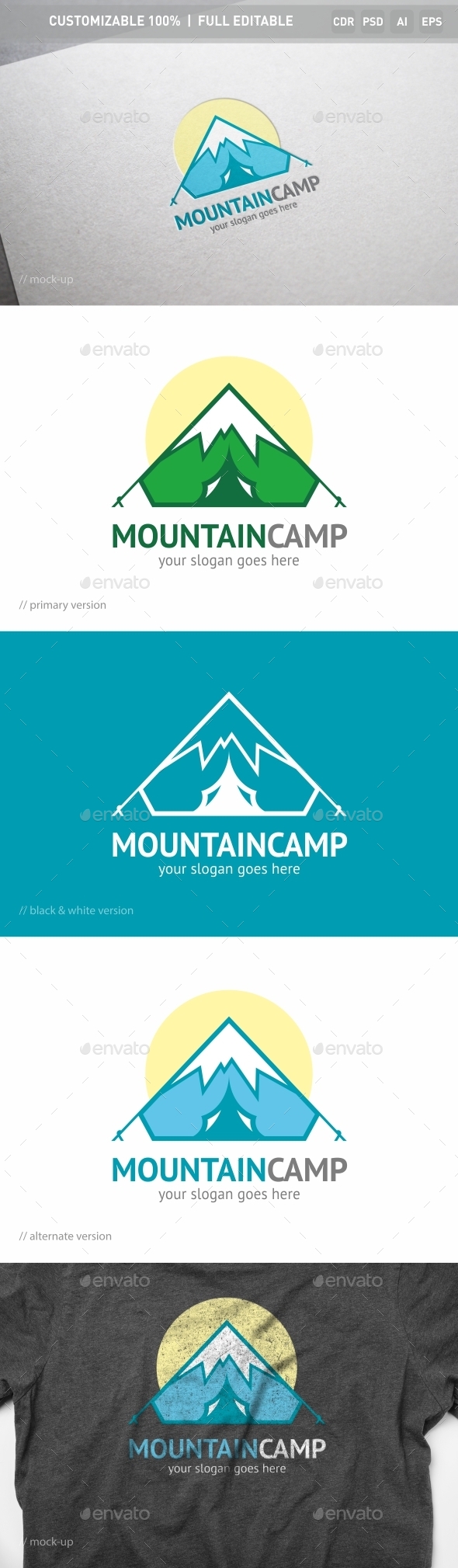 Mountain Camp Logo Template - Objects Logo Templates