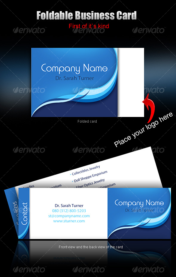 foldable business card - ready to print - Corporate Business Cards