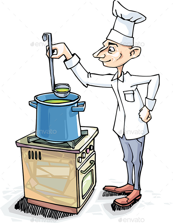 Cook is Tasting the Soup - People Characters