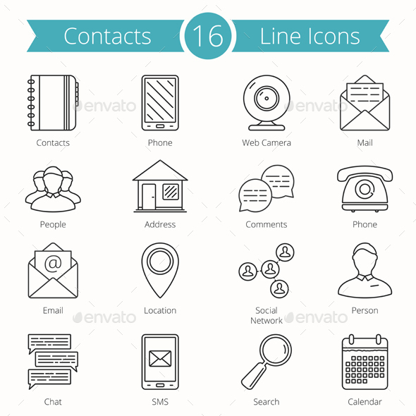 Contacts Line Icons - Miscellaneous Icons