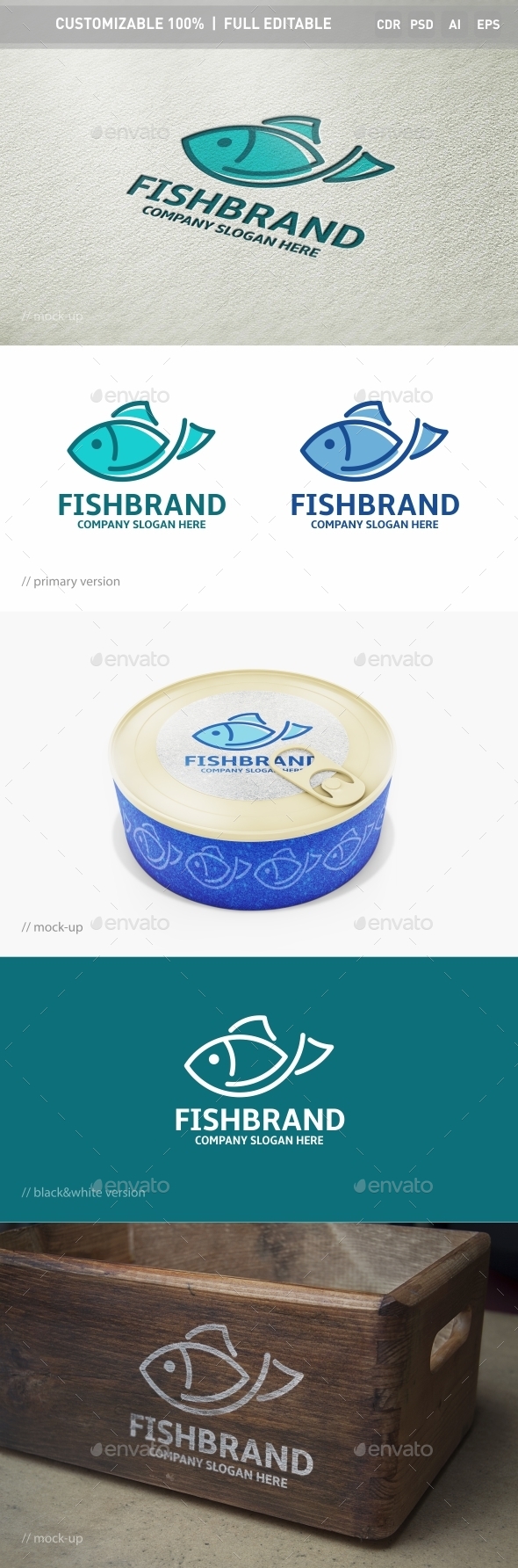 Fish Brand Logo Template - Objects Logo Templates