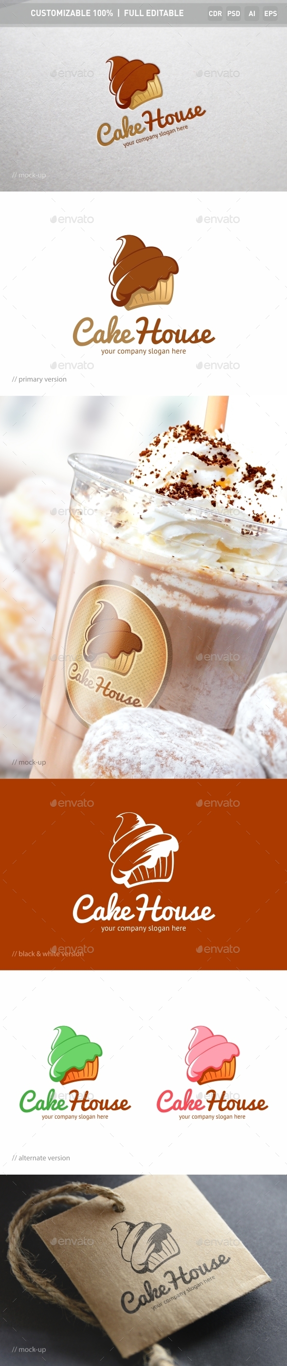 Cake House Logo Template - Objects Logo Templates