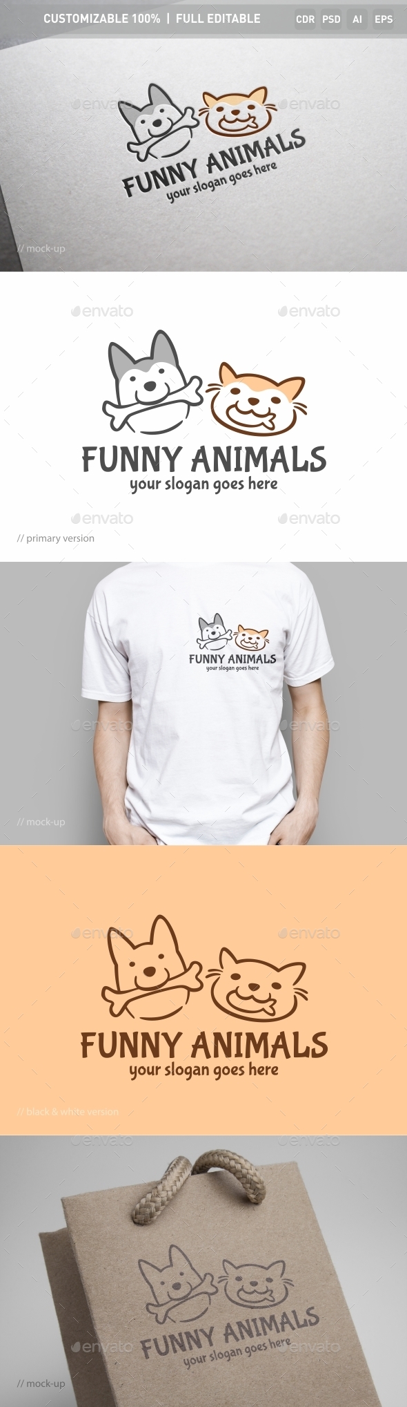 Funny Animals Logo Template - Objects Logo Templates