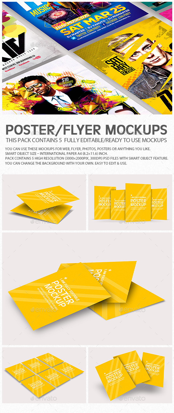 Flyer Poster Mockups V6 - Flyers Print