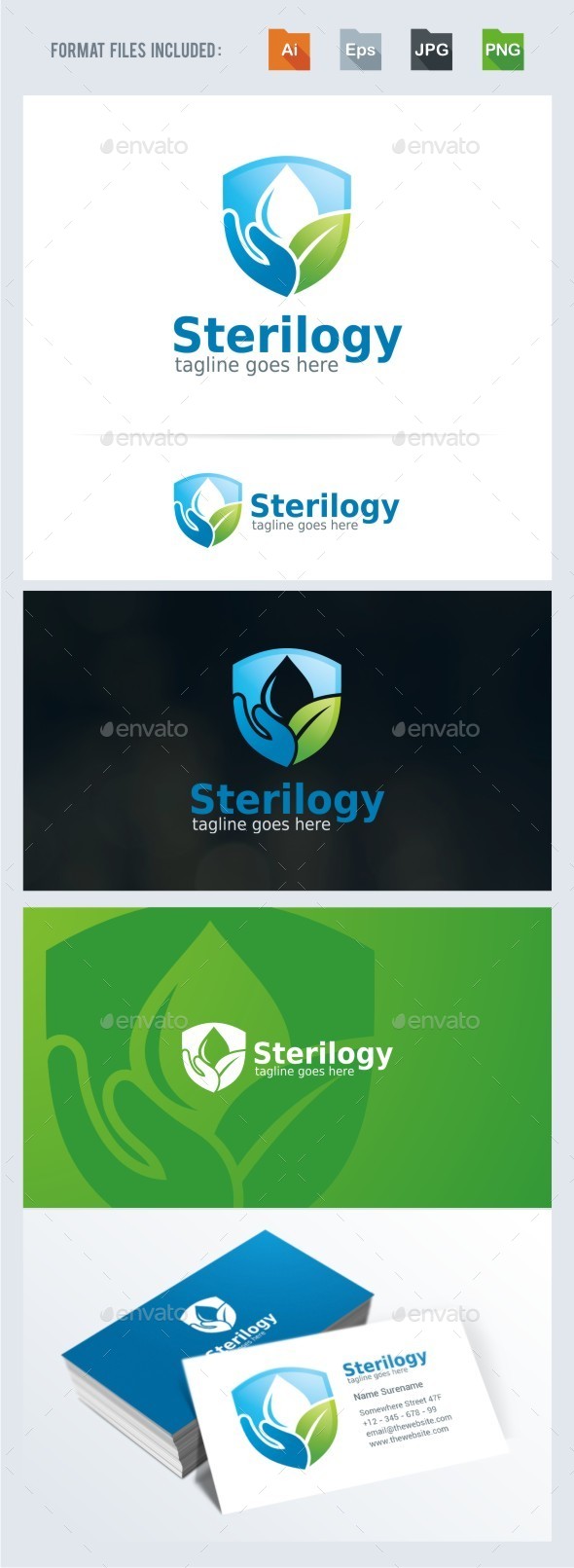 Sterilogy - Hand Wash Logo Template - Nature Logo Templates