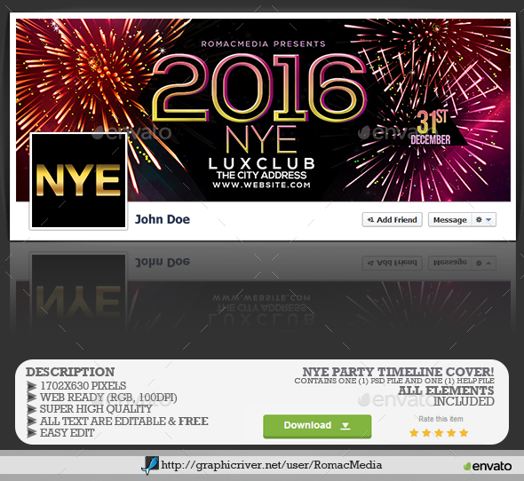 NYE Party Facebook Timeline Cover - Facebook Timeline Covers Social Media