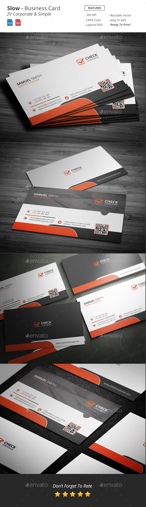 Slow - Corporate Business Card - Corporate Business Cards